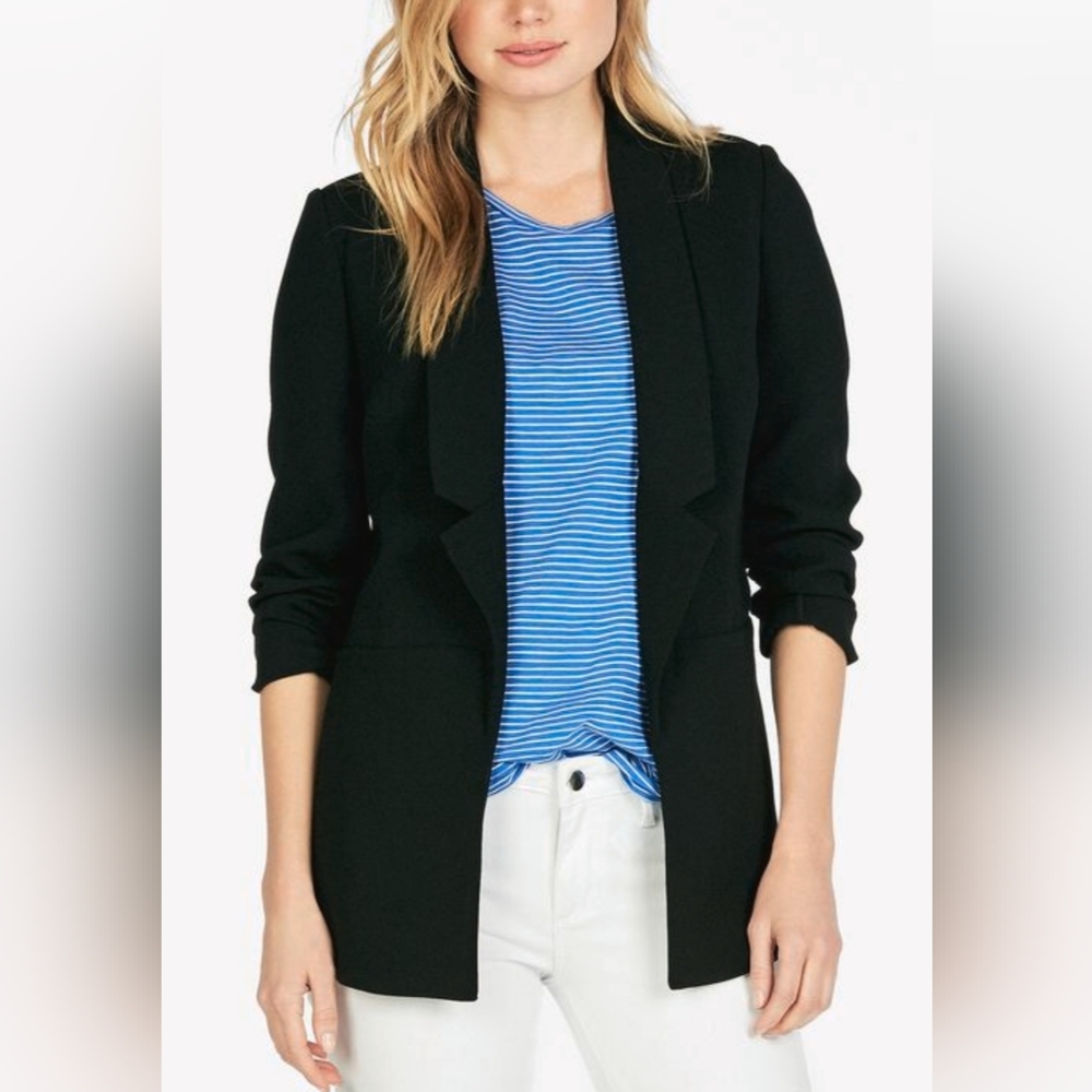 JustFab Lace-Up Back Blazer Black Women's Large